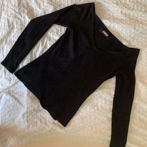 Reformation ribbed black v-neck sweater